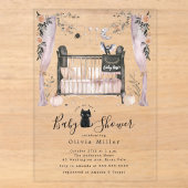 Faire-part de naissance lit bébé gothique (Recto)