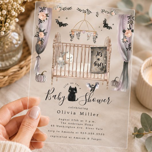 Faire-part de naissance lit bébé gothique
