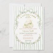 Faire-part de naissance Little Lamb Sage Stripe (Devant)