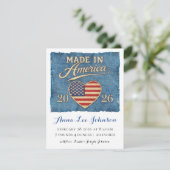 Faire-part de naissance Made in America (Debout devant)