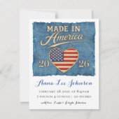 Faire-part de naissance Made in America (Devant)