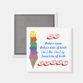 Faire-part de naissance -- magnet souvenir (Recto/Verso)