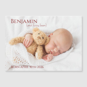Faire-part de naissance magnétique photo moderne e