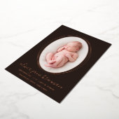 Faire-part de naissance Marron Espresso Rose Gold (Rotation)