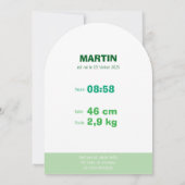 Faire-Part de naissance Martin (Dos)