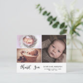 Faire-part de naissance Merci moderne Trois photos (Debout devant)