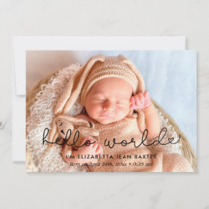Faire-part de naissance mignon carte photo - Bonjo