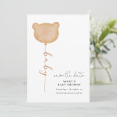 Faire-part de naissance Minimal Baby Bear Balloon (Debout devant)