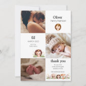 Faire-part de naissance minimaliste (Devant)