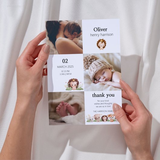 Faire-part de naissance minimaliste