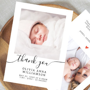 Faire-part de Naissance Minimaliste 2 Photo Baby S