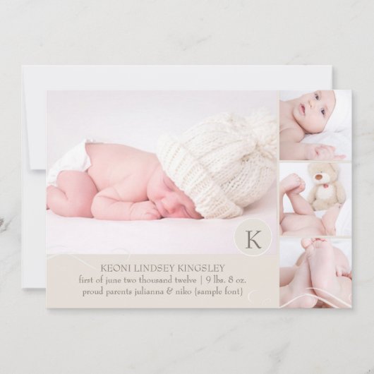 Faire-part de naissance modèle photo PixDezines (Devant)