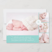 Faire-part de naissance modèle photo PixDezines (Devant)