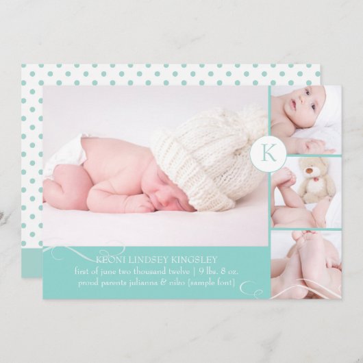 Faire-part de naissance modèle photo PixDezines (Devant / Derrière)