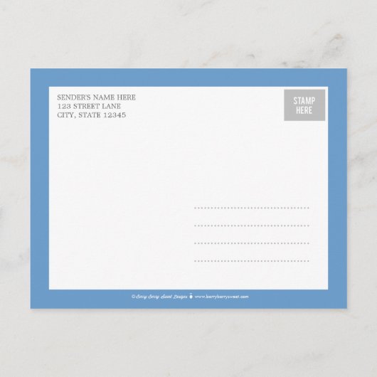 Faire-part de naissance Modern Tones - Bleu (Dos)