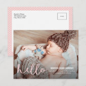 Faire-part de naissance moderne (Devant / Derrière)