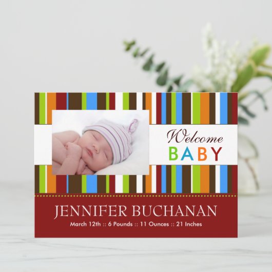 Faire-part de naissance moderne (Debout devant)