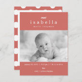 Faire-part de naissance MODERNE (Devant / Derrière)