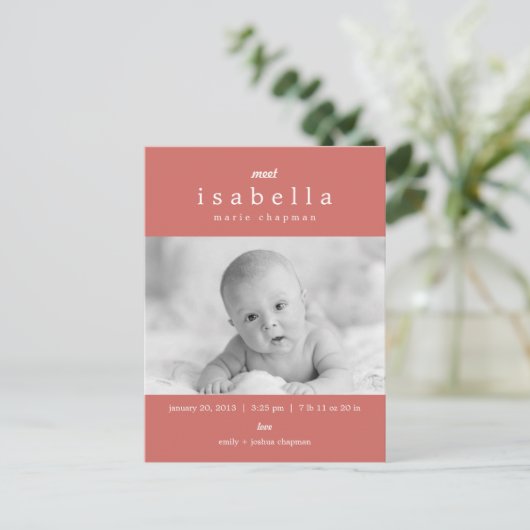 Faire-part de naissance MODERNE (Debout devant)