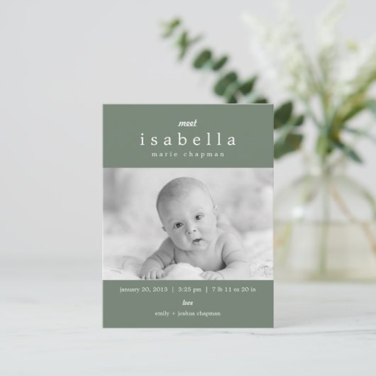 FAIRE-PART DE NAISSANCE MODERNE (Debout devant)