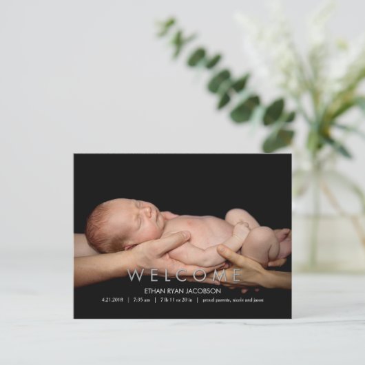 Faire-part de naissance moderne (Debout devant)