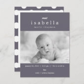 FAIRE-PART DE NAISSANCE MODERNE (Devant / Derrière)