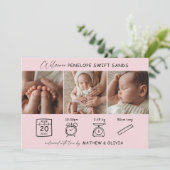 Faire-part de naissance moderne 3 Photos Carte Col (Debout devant)