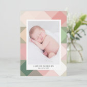 faire-part de naissance moderne aux tons pastel gé (Debout devant)