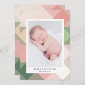 faire-part de naissance moderne aux tons pastel gé (Devant / Derrière)