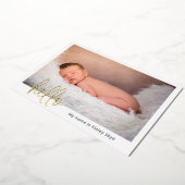 Faire-part de naissance moderne avec feuille d'alu (Rotation)