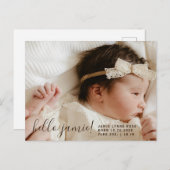 Faire-part de naissance moderne avec photo de bébé (Devant / Derrière)