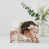 Faire-part de naissance moderne avec photo de bébé (Debout devant)