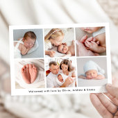 Faire-part de naissance moderne avec photo et coll