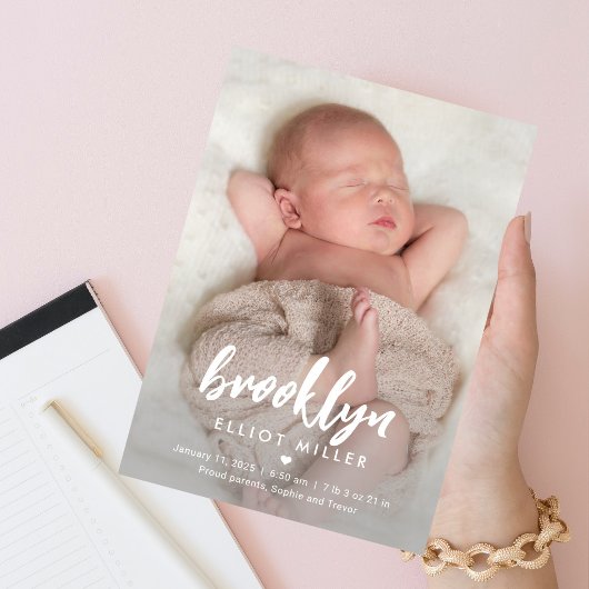 Faire-Part de Naissance Moderne Bébé aux Noms Call