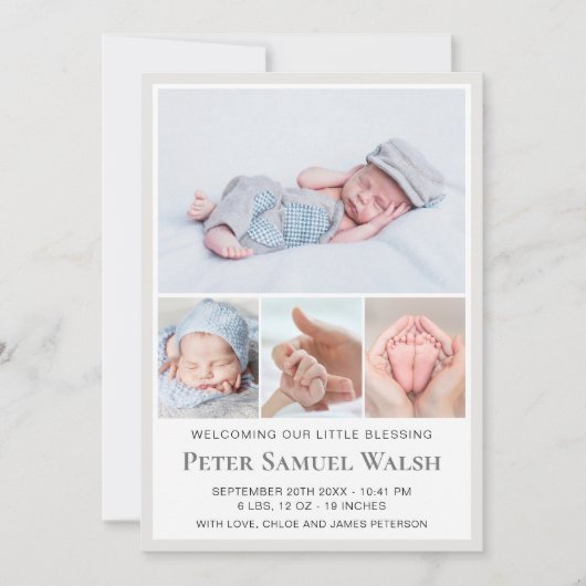 Faire-part de naissance Moderne Bienvenue Petit Ge (Devant)