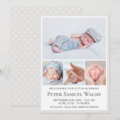 Faire-part de naissance Moderne Bienvenue Petit Ge (Devant / Derrière)