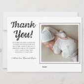 Faire-part de naissance moderne blanc Photo de béb (Dos)