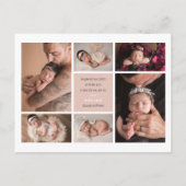 Faire-part de naissance moderne collage écriture é (Dos)