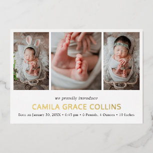 Faire-Part de Naissance Moderne Collage Photo Simp