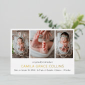 Faire-Part de Naissance Moderne Collage Photo Simp (Debout devant)