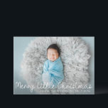 faire-part de naissance moderne de noël nouveau-né<br><div class="desc">annoncer la naissance de votre paquet de joie avec ce script blanc design avec une belle photo bébé nouveau-né,  l'image et le texte détail de cette carte peut être personnalisée.</div>