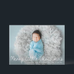 faire-part de naissance moderne de noël nouveau-né<br><div class="desc">annoncer la naissance de votre paquet de joie avec ce script blanc design avec une belle photo bébé nouveau-né,  l'image et le texte détail de cette carte peut être personnalisée.</div>