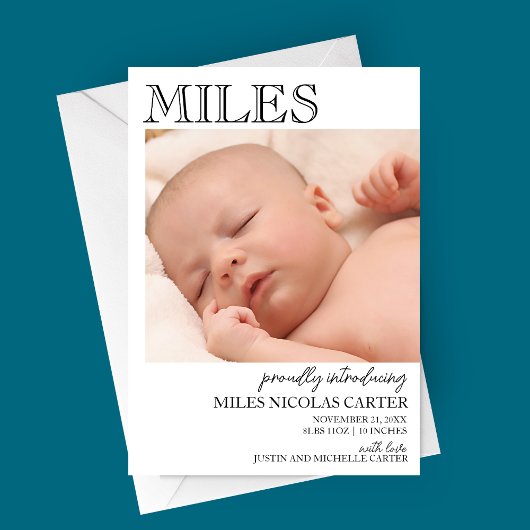 Faire-part de naissance moderne et élégant
