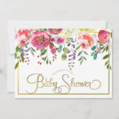 Faire-part de naissance moderne fleurs florales aq (Devant)