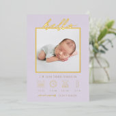 Faire-part de naissance moderne Hello Baby (Debout devant)