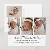 Faire-Part de Naissance Moderne Notre Petit Miracl (Devant / Derrière)