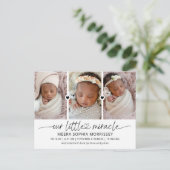 Faire-Part de Naissance Moderne Notre Petit Miracl (Debout devant)