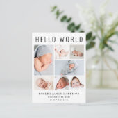 Faire-Part de Naissance Moderne Photo Collage Hell (Debout devant)