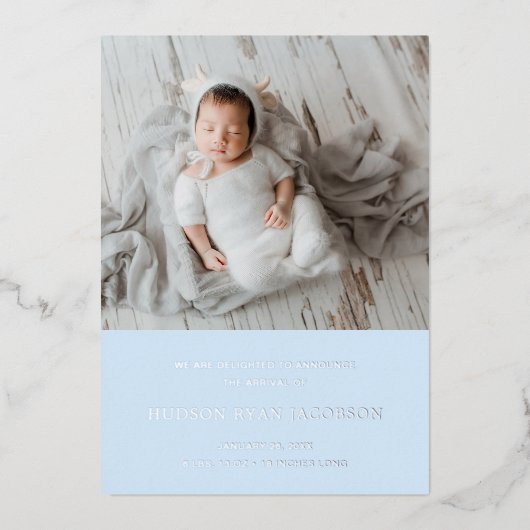 Faire-part de naissance moderne pour bébé garçon b (Recto)