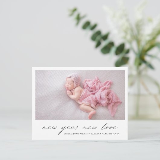 Faire-part de naissance moderne pour les fêtes (Debout devant)